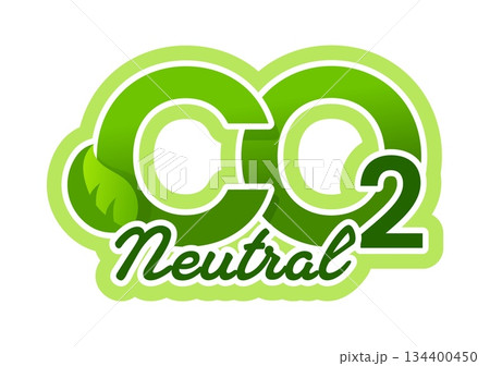 Carbon dioxide, greenhouse gas neutral pollution icon. Dioxide emission sticker, greenhouse gas pollution ecology vector symbol. Carbon neutral footprint label with handwritten typography and leaf Carbon dioxide, greenhouse gas neutral pollution icon. Dioxide emission sticker, greenhouse gas pollution ecology vector symbol. Carbon neutral footprint label with handwritten typography and leaf 134400450