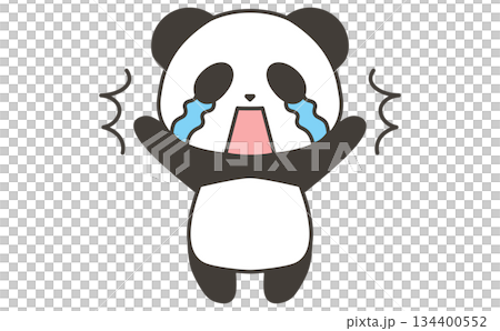 泣き叫ぶパンダの感情のアイコンイラスト素材 Crying Panda Illustration 134400552