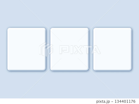 3つの空の角丸フレームと背景 134401176