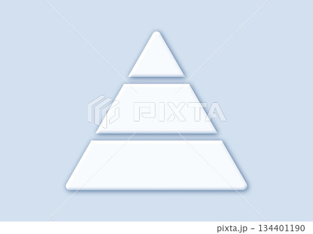 3層の白い階層ピラミッド図 134401190