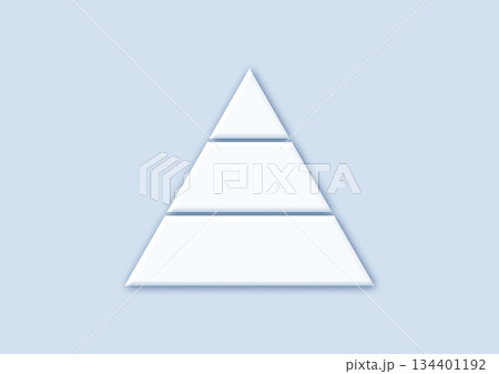 3段階ピラミッド図とコピースペース 134401192