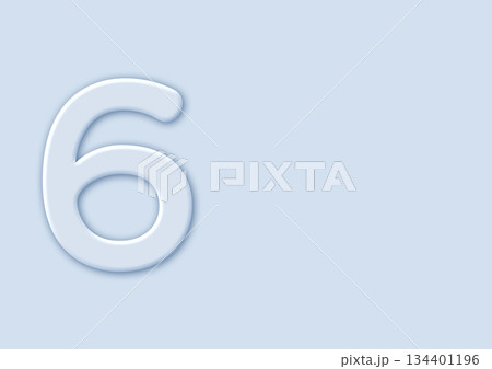 浮き出し数字の6とコピースペース 134401196