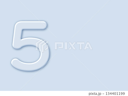 浮き出し加工の数字「5」 134401199