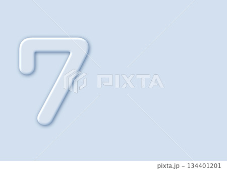 立体的な数字の7と余白 134401201