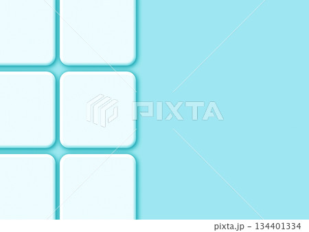 水色背景と角丸タイル状のUI要素 134401334