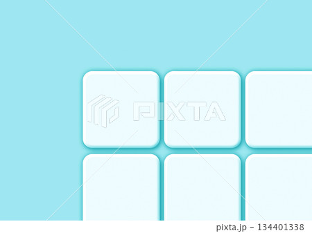 水色背景の角丸タイル配置素材 134401338