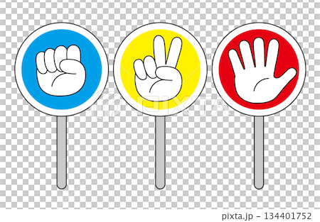 Rock-paper-scissors plate 134401752