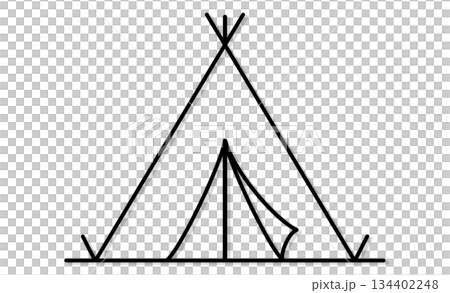 極簡主義插畫圖示線條畫,代表嗜好露營 極簡主義插畫圖示線條畫,代表嗜好露營 134402248