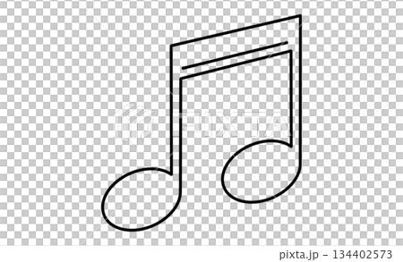 Line drawing illustration icon of musical notes representing music lessons Line drawing illustration icon of musical notes representing music lessons 134402573