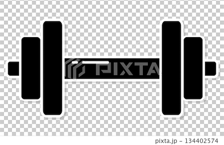 A dumbbell line drawing that represents the hobby of muscle training 134402574