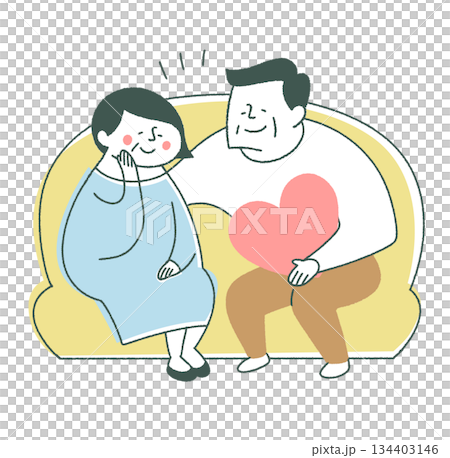 老年男女在沙發上傾訴衷腸 134403146