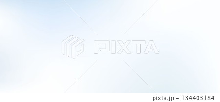 Smooth light blue abstract wallpaper. Cloud white gradient background. Subtle soft winter backdrop for graphic design banner, flyer, poster, presentation. Blurred wavy pastel gradation cover. Vector 134403184