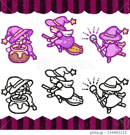 魔女のイラストセット 134403215