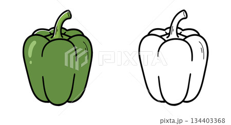 シンプルなピーマンのアイコンイラスト 134403368