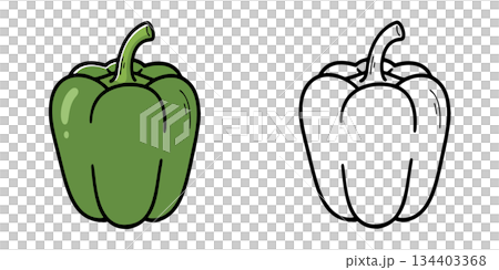 シンプルなピーマンのアイコンイラスト 134403368
