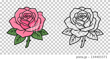 シンプルな薔薇のアイコンイラスト 134403371