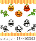 ジャックオランタンのイラストセット 134403392