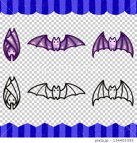 コウモリのイラストセット 134403393