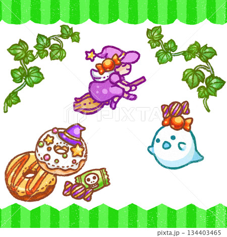 ハロウィンのイラストセット 134403465