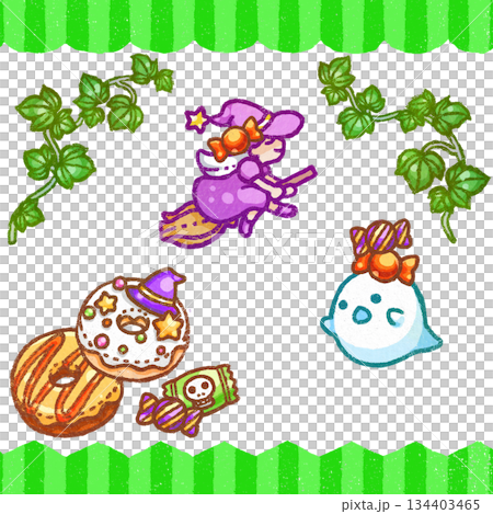 ハロウィンのイラストセット 134403465