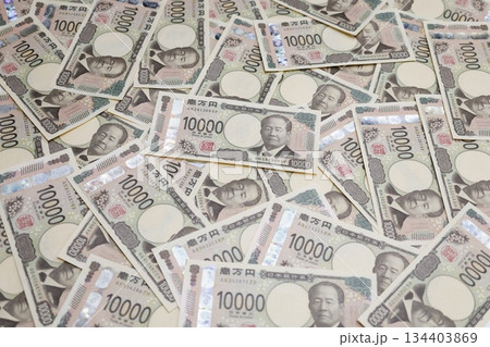 たくさんの1万円札 たくさんの1万円札 134403869
