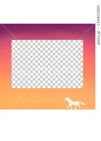 Year of the Horse Photo Frame New Year's Card Year of the Horse Photo Frame New Year's Card 134403891