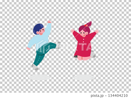 Boy and girl to jump 134404210