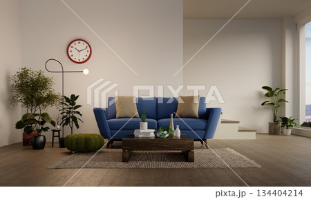 Interior design inspiration for modern living spaces with stylish sofas. 3D render illustration 134404214