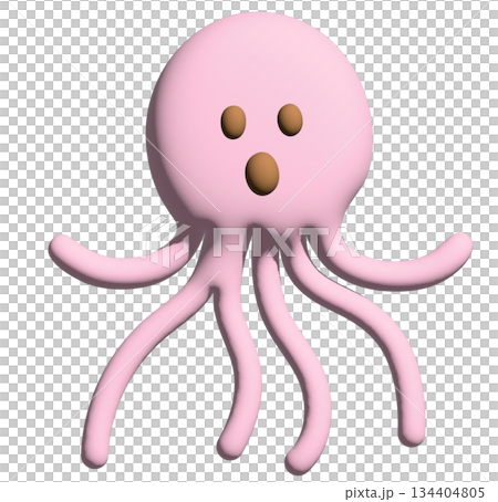Inflated 3D of pink octopus for sea lives, animals, aquarium, souvenir shop, cartoon character, comic, mascot, cute patch, shirt print, plush toy, kid doll, brooch, under the sea, sticker, model, icon Inflated 3D of pink octopus for sea lives, animals, aquarium, souvenir shop, cartoon character, comic, mascot, cute patch, shirt print, plush toy, kid doll, brooch, under the sea, sticker, model, icon 134404805