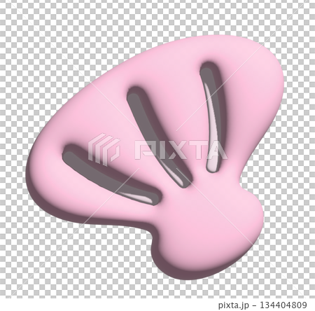 Inflated 3D of pink seashell for sea life, animals, aquarium, souvenir shop, cartoon character, comic, mascot, cute patch, shirt print, plush toy, kid doll, brooch, under the sea, sticker, model, icon 134404809