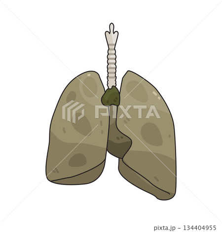 illustration of Lungs Damage 134404955