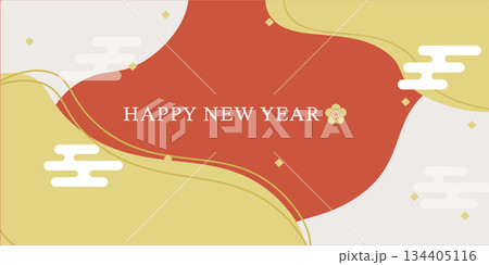 お正月のバナー　和風の背景 134405116