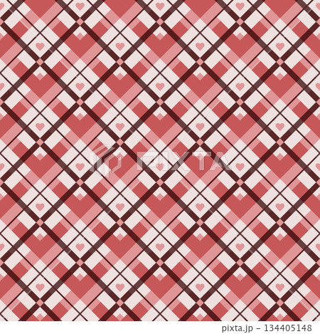Diamond Check Folk Hearts pattern 134405148