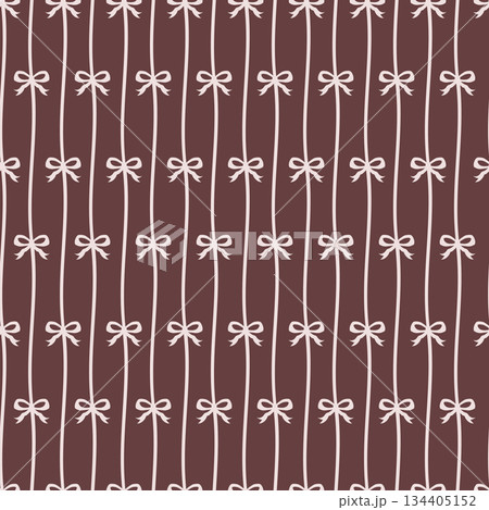Chocolate Bow Stripe Folk pattern 134405152