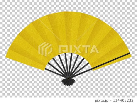 金色の扇子イラスト 金色の扇子イラスト 134405232