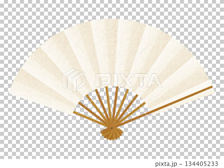 Sumi-nagashi Japanese paper fan illustration 134405233