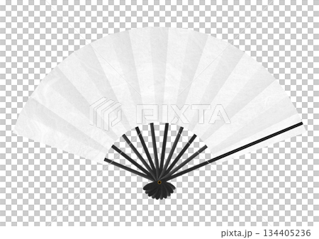 日式紙扇插圖，有墨垣圖案 134405236