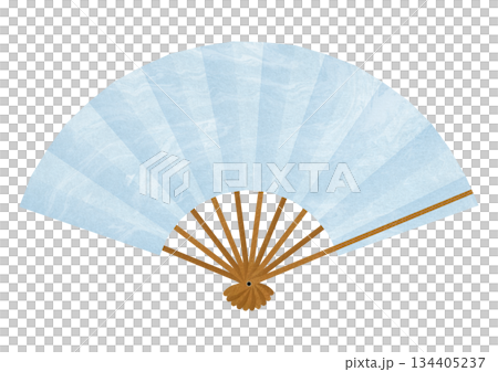 日式紙扇插圖，有墨垣圖案 134405237