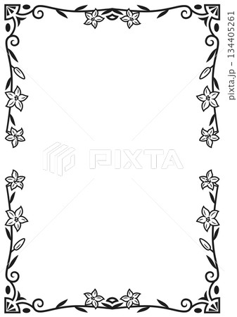 レトロ・アールデコ調デザインフレーム15　百合（黒） 134405261