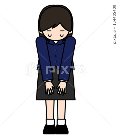 お辞儀をする女の子 お辞儀をする女の子 134405409