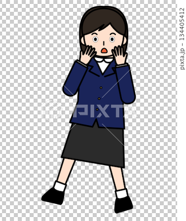 一個驚訝的女孩 134405412