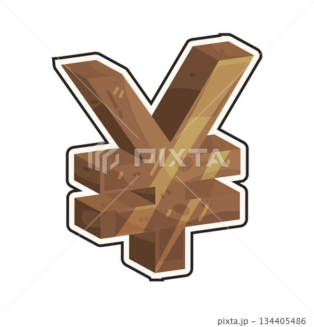 illustration of Yen Sign illustration of Yen Sign 134405486