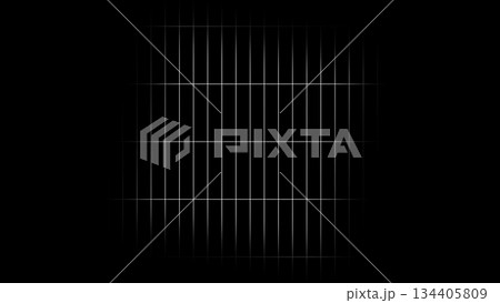White grid expands on a black background. Motion 134405809