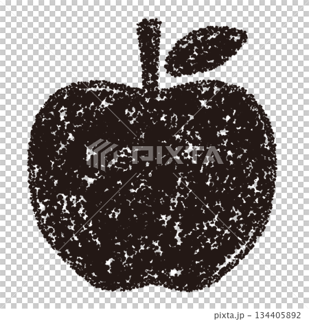 蠟筆材質：手繪蘋果插圖 134405892