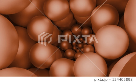 Abstract red spheres spiral tunnel animation 134405898