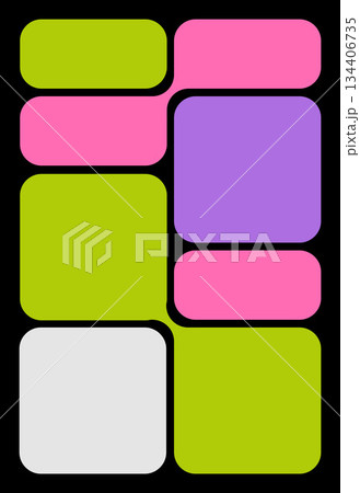 Trendy Bento Grid Vector Design With Abstract Shapes And Simple Frames. Y2K-Inspired Geometric Layout For Creative Backgrounds And UI Composition. 134406735