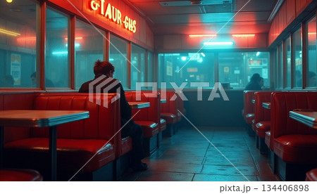 注文した商品を待つ人 134406898