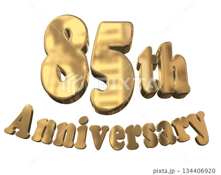 3DCG文字「85th Anniversary/85周年マークキラキラ」 134406920