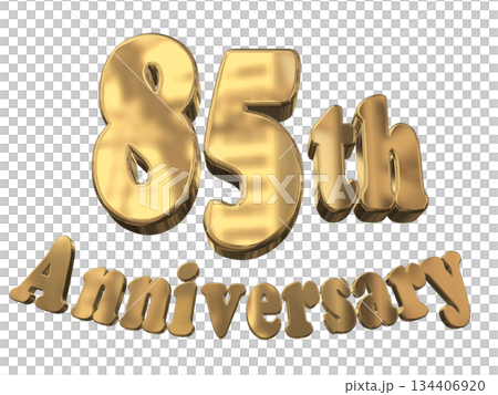 3DCG文字「85th Anniversary/85周年マークキラキラ」 134406920