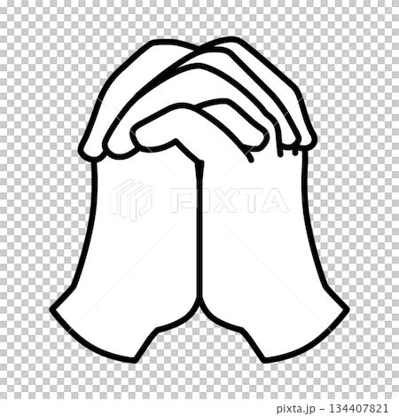 Wishing hand sign illustration material 134407821